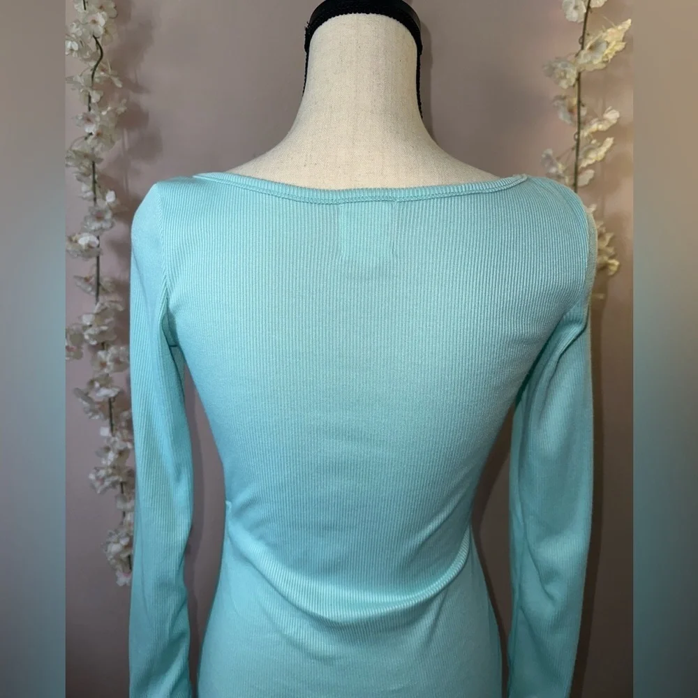 Spring Blue Drawstring Bodycon Dress - Picture 4 of 5